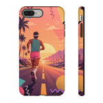 Retro Runner Sunset phone case | 80s Vaporwave jogging design