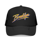 Brooklyn Retro Trucker Hat Neon 80s Script Foam Snapback Vintage NYC Streetwear Synthwave Style
