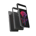 Glitch Rose Neon Phone Case Vaporwave Tough Cover