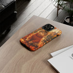 Autumn Cat Phone Case, Fallen Leaves Painterly Cover