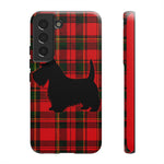 Scottish Terrier Silhouette Plaid Art Tough Phone Case