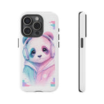 Pastel Panda Phone Case, Glitch Color Block Cover