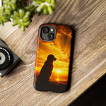 Golden Retriever Golden Hour Silhouette Art Tough Phone Case