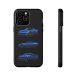 Blue C6 Z06 Phone Case, Three-View Vector Cover, Gift