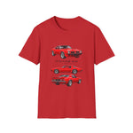 Red 1975 Trans Am Cars T-Shirt | Classic Muscle Car Trio Illustration