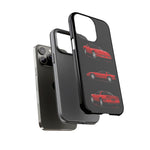 C4 Corvette Art Phone Case Red, Three-View Vector Cover, Gift