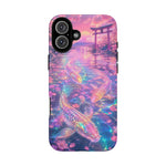 Holographic Koi Cherry Blossom Vaporwave Art Tough Phone Case