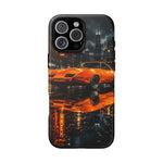 Orange Daytona Phone Case, Rainy City Night Muscle Car Tough Cover