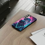Anime Girl Phone Case Teal, Neon Kanji Calm Gradient Tough Cover
