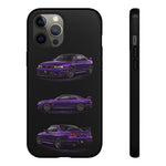 Purple R33 Skyline GTR JDM Sports Car Phone Case Tough Multi View