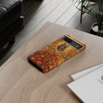 Yorkshire Terrier Jumping in Autumn Leaves Tough Case | Fall Dog Phone Cover