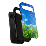 Bubbles Over Grass phone case | Tough Cover