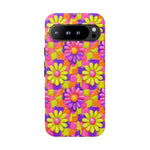 Trippy Daisy Retro Floral Pattern phone case | Tough Cases