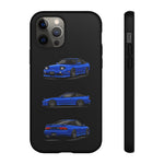 Blue 180SX JDM Sports Car Phone Case Tough Multi View