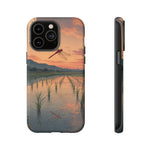 Red Dragonfly Rice Paddy Sunset Phone Case Tough Case