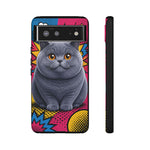 British Shorthair Round Pop Art Tough Phone Case
