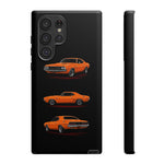 1970 Challenger Phone Case Orange, Three-View Vector Tough Cover