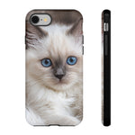 Ragdoll Kitten Phone Case, Blue Eyes Macro Portrait Cover, Gift