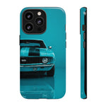 Muscle Car Phone Case Teal 69 Camaro SS, Retro Classic Cover, Guys Gift