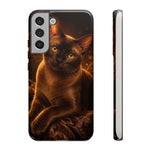 Burmese Golden Sable Portrait Art Tough Phone Case
