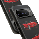 C4 Corvette Art Phone Case Red, Three-View Vector Cover, Gift