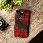 Scottish Terrier Silhouette Plaid Art Tough Phone Case