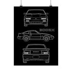 300ZX Z31 Poster Wall Art Print JDM Sports Car Blueprint Garage Decor