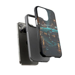 Vintage Teal 1957 Bel Air Classic Car Tough Case | Retro Rainy City Phone Cover