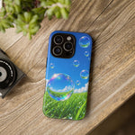 Bubbles Over Grass phone case | Tough Cover