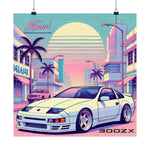 300ZX Poster JDM Miami Vaporwave 80s 90s Retro Drift Car Wall Art