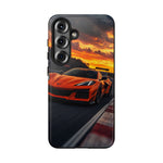 Orange C8 Z06 Flat Plane V8 Speed Art Tough Phone Case