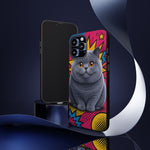 British Shorthair Round Pop Art Tough Phone Case