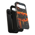 Orange Daytona Phone Case, Rainy City Night Muscle Car Tough Cover