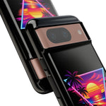 Synthwave Sunset Triangle Phone Case Retro Vaporwave Case