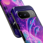 Neon Dolphin Ocean Vaporwave Art Tough Phone Case