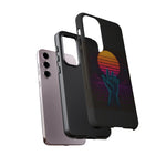 Synthwave Wireframe Hand Retro Sun Phone Case Tough Case