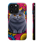 British Shorthair Round Pop Art Tough Phone Case