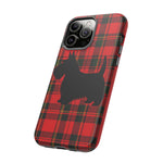 Scottish Terrier Silhouette Plaid Art Tough Phone Case
