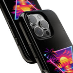 Synthwave Sunset Triangle Phone Case Retro Vaporwave Case