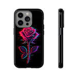Glitch Rose Neon Phone Case Vaporwave Tough Cover