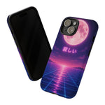 Neon Vaporwave Moonphone Case | Retro 80s Grid Sunset Phone Case