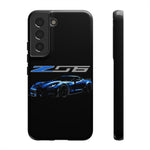 Blue C7 Z06 Sports Car Tough Phone Case Track Style Cover Gift