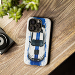 GT500 Phone Case, White Top-Down Painterly Stripe Cover, Gift