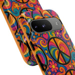 Peace Love Rainbow Spiral Art Tough Phone Case