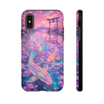 Holographic Koi Cherry Blossom Vaporwave Art Tough Phone Case