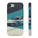 Retro Teal Sports Car C8 phone case | Tough Cases