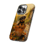 Rottweiler Puppy in Flower Pot Tough Case | Floral Dog Phone Cover