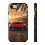 C8 ZR1 Corvette Phone Case, Red Foggy Coastal Road Cover