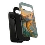 Leaping Golden Trout Lake Scene phone case | Tough Cover