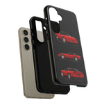 C4 Corvette Art Phone Case Red, Three-View Vector Cover, Gift